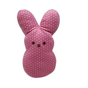 Peeps Bunny Rabbit Plush 9" Pink White Polka Dots Easter Stuffed Animal Toy